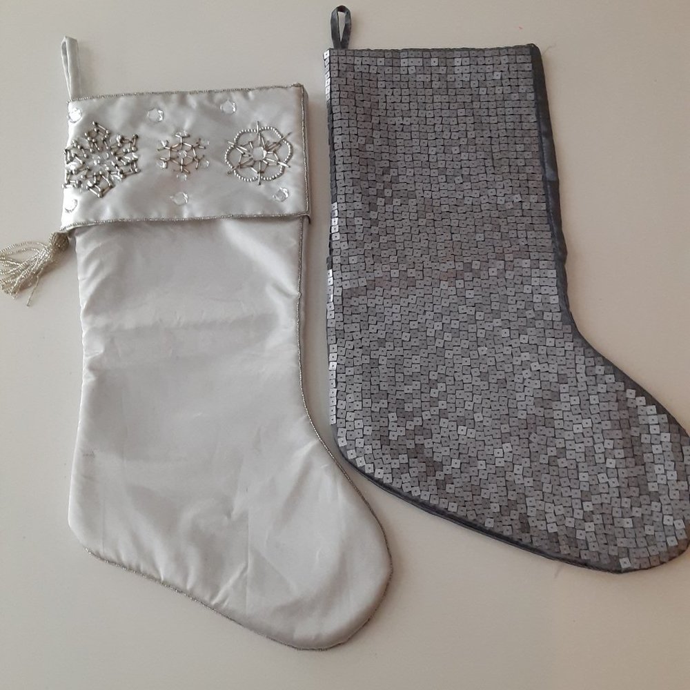 Sparlkly Christmas Stockings set of 2